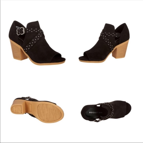 Rocket Dog Shoes - 🍀NWT Black Wedge Shoe Sz 10 w/silver studs